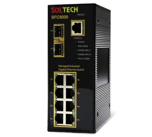 [SOLTECH] 솔텍 SFC8000 [산업용 스위칭 허브/8포트/1000Mbps+2SFP]